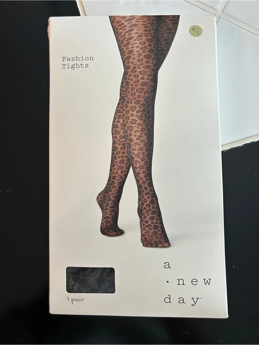 a new day Black Floral Thigh Highs & Leopard Fashion Tights